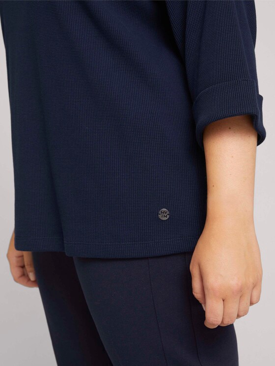 3/4-sleeved shirt with organic cotton - Women - Sky Captain Blue 3/4-sleeved shirt with organic cotton - Women - Sky Captain Blue - 10 - My True Me