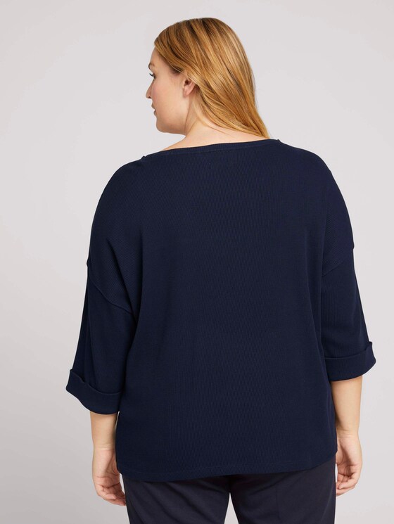 3/4-sleeved shirt with organic cotton - Women - Sky Captain Blue 3/4-sleeved shirt with organic cotton - Women - Sky Captain Blue - 2 - My True Me
