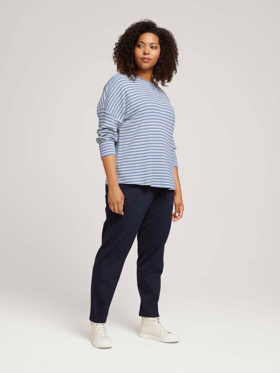 Plus - Gestreiftes Langarmshirt mit Bio-Baumwolle - Frauen - blue creme stripe Plus - Gestreiftes Langarmshirt mit Bio-Baumwolle - Frauen - blue creme stripe - 3 - My True Me