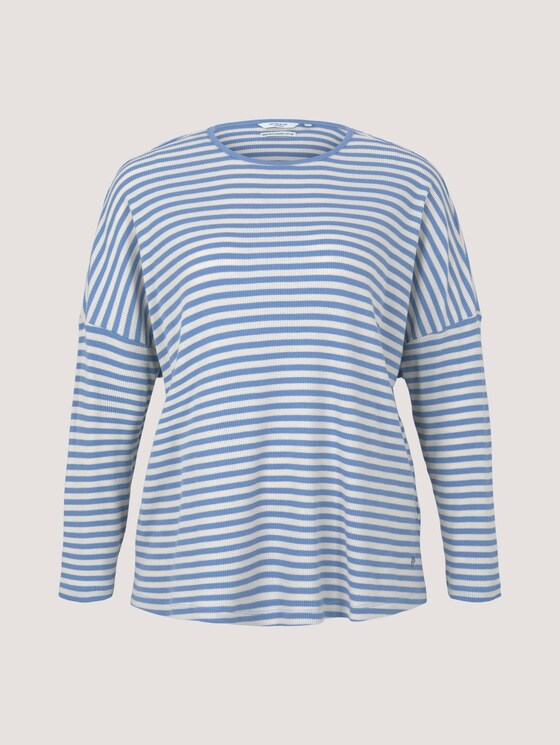 Plus - Gestreiftes Langarmshirt mit Bio-Baumwolle - Frauen - blue creme stripe Plus - Gestreiftes Langarmshirt mit Bio-Baumwolle - Frauen - blue creme stripe - 7 - My True Me