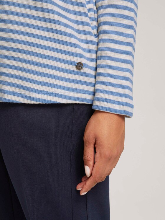 Plus - Gestreiftes Langarmshirt mit Bio-Baumwolle - Frauen - blue creme stripe Plus - Gestreiftes Langarmshirt mit Bio-Baumwolle - Frauen - blue creme stripe - 9 - My True Me