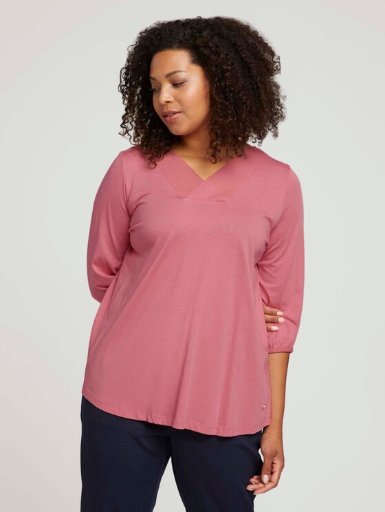 Curvy blouse met V-hals - Vrouwen - Dusty Rose Pink Curvy blouse met V-hals - Vrouwen - Dusty Rose Pink - 1 - My True Me