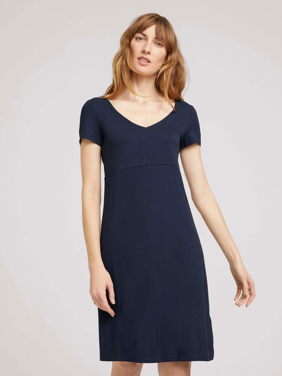 Jerseykleid mit V-Ausschnitt - Frauen - Sky Captain Blue Jerseykleid mit V-Ausschnitt - Frauen - Sky Captain Blue - 1 - TOM TAILOR