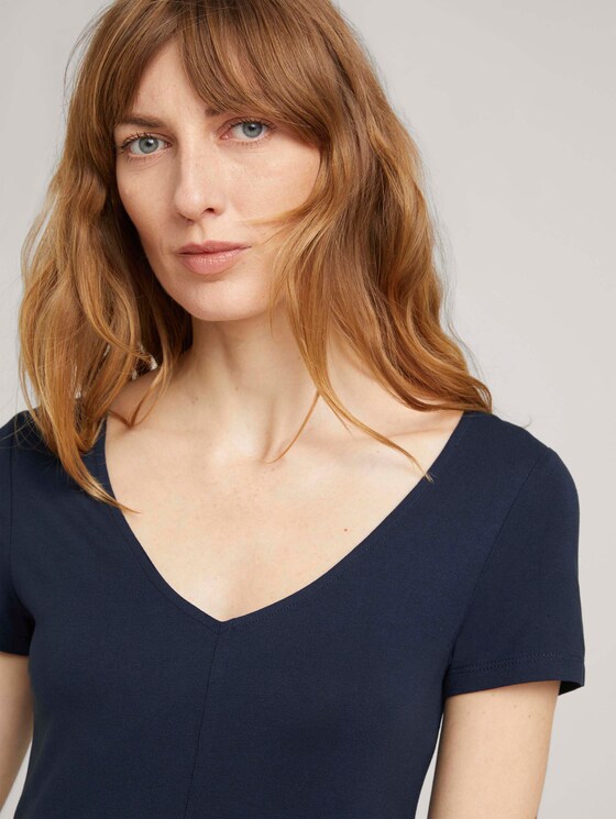 Jerseykleid mit V-Ausschnitt - Frauen - Sky Captain Blue Jerseykleid mit V-Ausschnitt - Frauen - Sky Captain Blue - 9 - TOM TAILOR