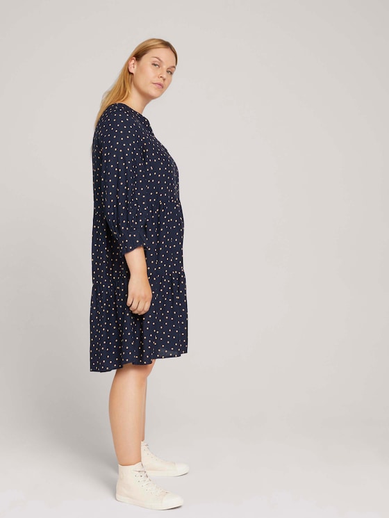 Plus - Volant Keid mit LENZING™ ECOVERO™ - Frauen - navy brown dot Plus - Volant Keid mit LENZING™ ECOVERO™ - Frauen - navy brown dot - 3 - My True Me