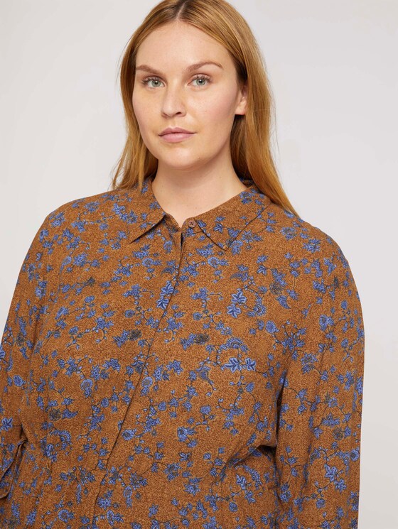 Curvy - midi-jurk met bloemenprint - Vrouwen - brown blue floral design Curvy - midi-jurk met bloemenprint - Vrouwen - brown blue floral design - 10 - My True Me