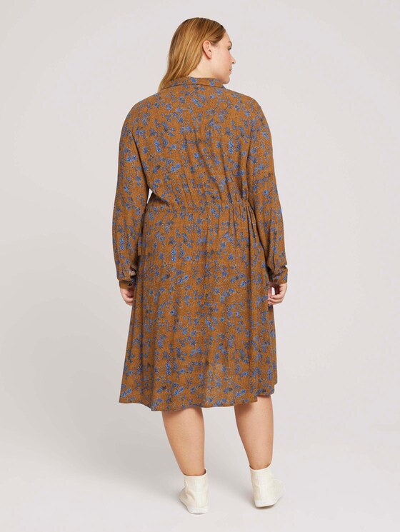 Curvy - midi-jurk met bloemenprint - Vrouwen - brown blue floral design Curvy - midi-jurk met bloemenprint - Vrouwen - brown blue floral design - 2 - My True Me