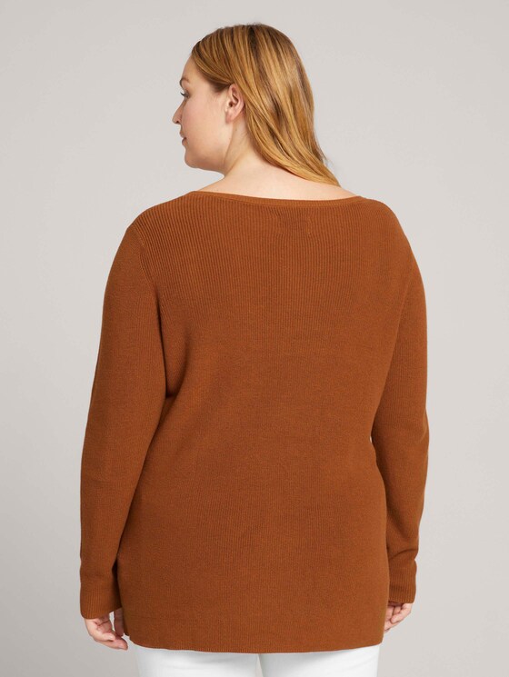 Plus - Strickpullover mit Bio-Baumwolle - Frauen - amber brown Plus - Strickpullover mit Bio-Baumwolle - Frauen - amber brown - 2 - My True Me