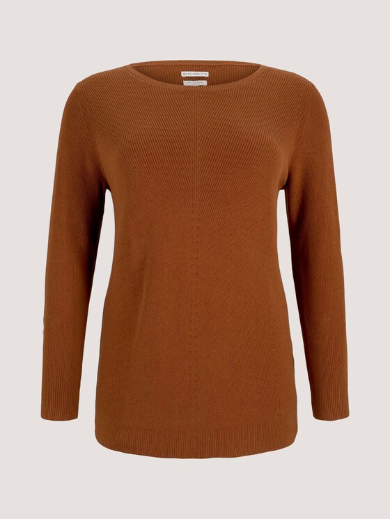 Plus - Strickpullover mit Bio-Baumwolle - Frauen - amber brown Plus - Strickpullover mit Bio-Baumwolle - Frauen - amber brown - 7 - My True Me