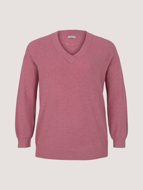 Curvy trui met een gemêleerde look - Vrouwen - dusty rose pink melange Curvy trui met een gemêleerde look - Vrouwen - dusty rose pink melange - 7 - My True Me