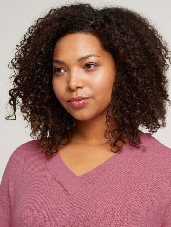 Curvy trui met een gemêleerde look - Vrouwen - dusty rose pink melange Curvy trui met een gemêleerde look - Vrouwen - dusty rose pink melange - 9 - My True Me