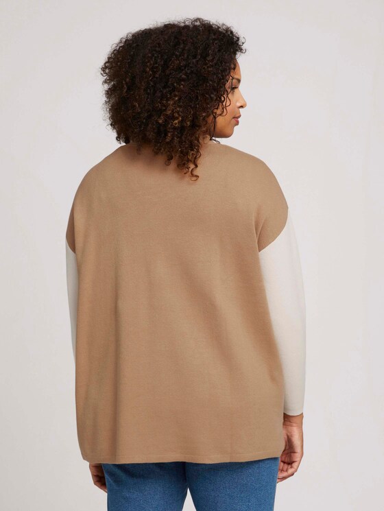 Plus - Zweifarbiger Cardigan - Frauen - soft caramel Plus - Zweifarbiger Cardigan - Frauen - soft caramel - 2 - My True Me