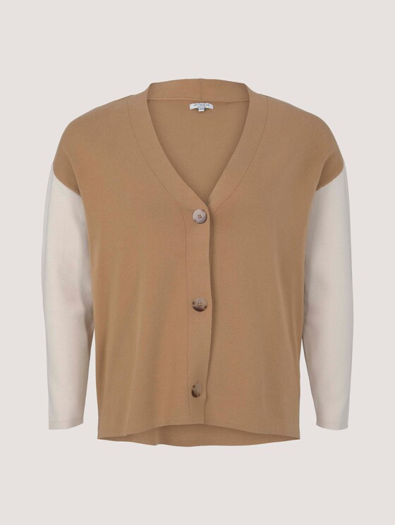 Plus - Zweifarbiger Cardigan - Frauen - soft caramel Plus - Zweifarbiger Cardigan - Frauen - soft caramel - 7 - My True Me