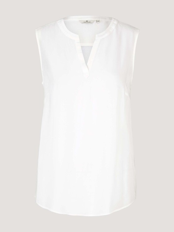 Ärmellose Bluse mit LENZING™ ECOVERO™ - Frauen - Whisper White Ärmellose Bluse mit LENZING™ ECOVERO™ - Frauen - Whisper White - 7 - TOM TAILOR