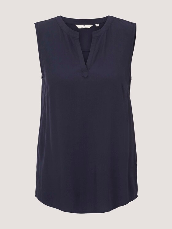 Ärmellose Bluse mit LENZING™ ECOVERO™ - Frauen - Sky Captain Blue Ärmellose Bluse mit LENZING™ ECOVERO™ - Frauen - Sky Captain Blue - 7 - TOM TAILOR