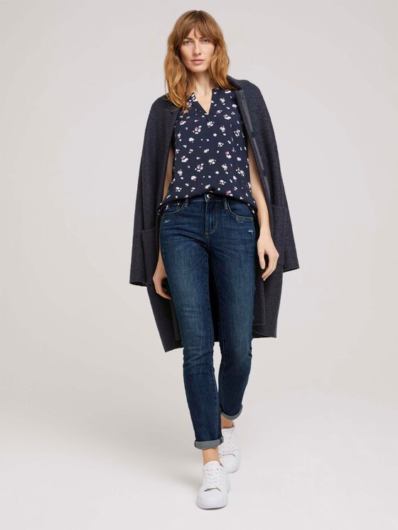Ärmellose Bluse mit LENZING™ ECOVERO™ - Frauen - navy berry floral design Ärmellose Bluse mit LENZING™ ECOVERO™ - Frauen - navy berry floral design - 3 - TOM TAILOR