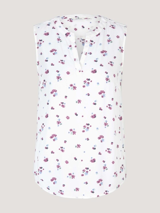 Ärmellose Bluse mit LENZING™ ECOVERO™ - Frauen - offwhite berry floral design Ärmellose Bluse mit LENZING™ ECOVERO™ - Frauen - offwhite berry floral design - 7 - TOM TAILOR