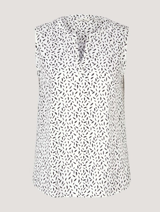 Ärmellose Bluse mit LENZING™ ECOVERO™ - Frauen - offwhite feather design Ärmellose Bluse mit LENZING™ ECOVERO™ - Frauen - offwhite feather design - 7 - TOM TAILOR