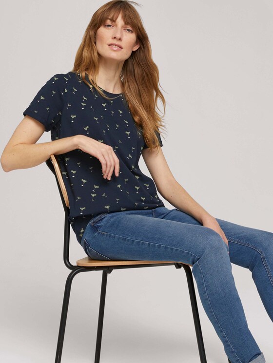 T-Shirt mit Bio-Baumwolle - Frauen - blue cocktail minimal T-Shirt mit Bio-Baumwolle - Frauen - blue cocktail minimal - 5 - TOM TAILOR