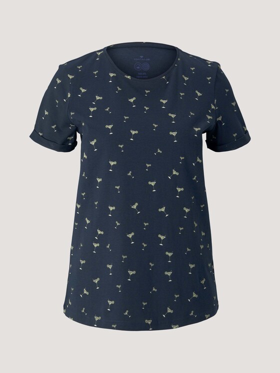 T-Shirt mit Bio-Baumwolle - Frauen - blue cocktail minimal T-Shirt mit Bio-Baumwolle - Frauen - blue cocktail minimal - 7 - TOM TAILOR
