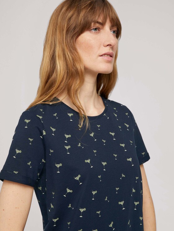 T-Shirt mit Bio-Baumwolle - Frauen - blue cocktail minimal T-Shirt mit Bio-Baumwolle - Frauen - blue cocktail minimal - 9 - TOM TAILOR