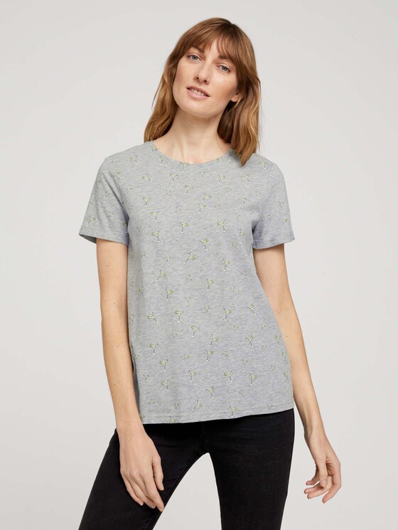 T-Shirt mit Bio-Baumwolle - Frauen - grey cocktail minimal T-Shirt mit Bio-Baumwolle - Frauen - grey cocktail minimal - 1 - TOM TAILOR