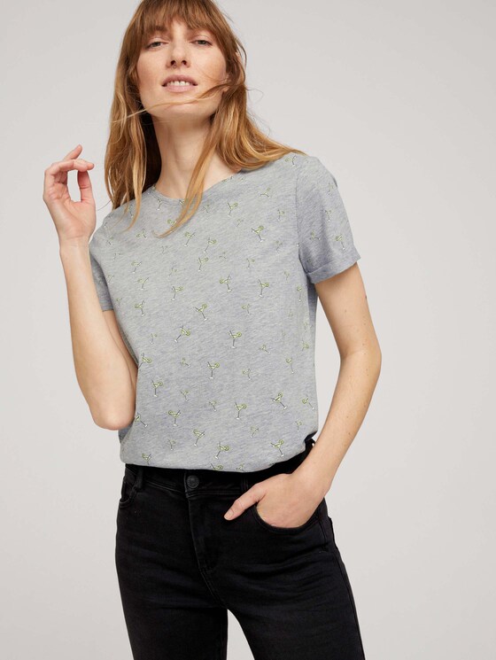 T-Shirt mit Bio-Baumwolle - Frauen - grey cocktail minimal T-Shirt mit Bio-Baumwolle - Frauen - grey cocktail minimal - 5 - TOM TAILOR