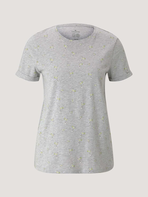 T-Shirt mit Bio-Baumwolle - Frauen - grey cocktail minimal T-Shirt mit Bio-Baumwolle - Frauen - grey cocktail minimal - 7 - TOM TAILOR