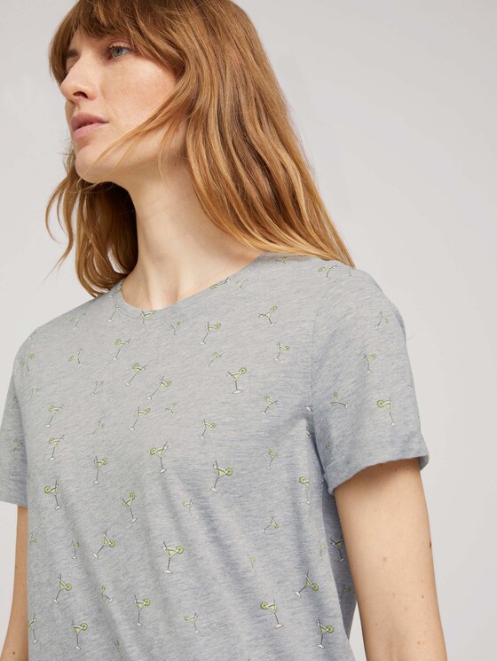 T-Shirt mit Bio-Baumwolle - Frauen - grey cocktail minimal T-Shirt mit Bio-Baumwolle - Frauen - grey cocktail minimal - 9 - TOM TAILOR