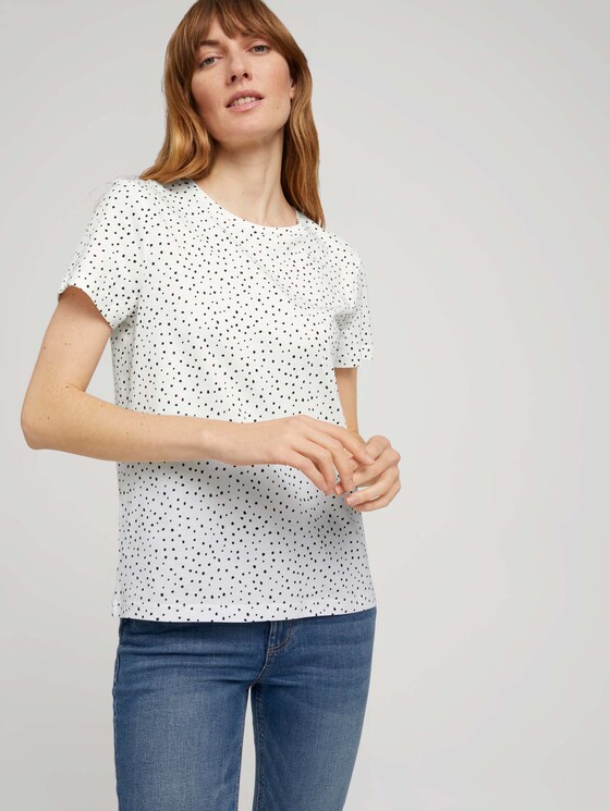 T-Shirt mit Bio-Baumwolle - Frauen - offwhite dot design T-Shirt mit Bio-Baumwolle - Frauen - offwhite dot design - 5 - TOM TAILOR