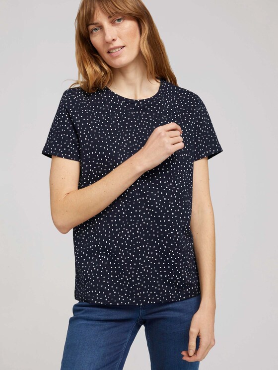T-Shirt mit Bio-Baumwolle - Frauen - navy dot design T-Shirt mit Bio-Baumwolle - Frauen - navy dot design - 5 - TOM TAILOR