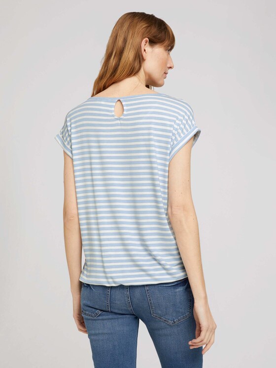 Elastisches T-Shirt mit Print - Frauen - blue offwhite stripe Elastisches T-Shirt mit Print - Frauen - blue offwhite stripe - 2 - TOM TAILOR