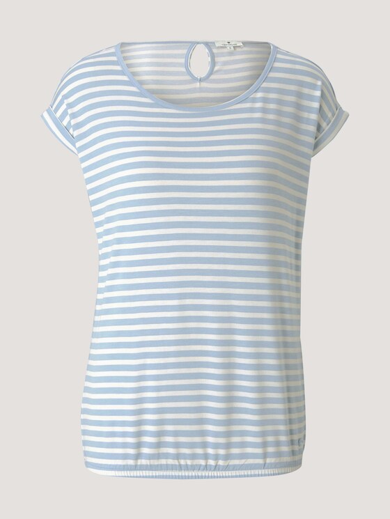 Elastisches T-Shirt mit Print - Frauen - blue offwhite stripe Elastisches T-Shirt mit Print - Frauen - blue offwhite stripe - 7 - TOM TAILOR