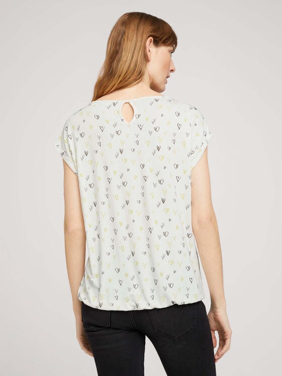 Elastisches T-Shirt mit Print - Frauen - white scribbled hearts design Elastisches T-Shirt mit Print - Frauen - white scribbled hearts design - 2 - TOM TAILOR
