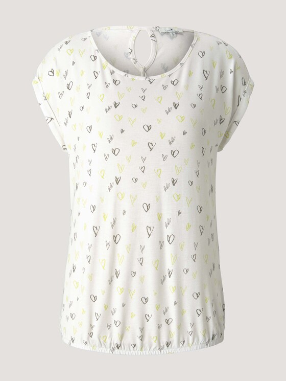 Elastisches T-Shirt mit Print - Frauen - white scribbled hearts design Elastisches T-Shirt mit Print - Frauen - white scribbled hearts design - 7 - TOM TAILOR
