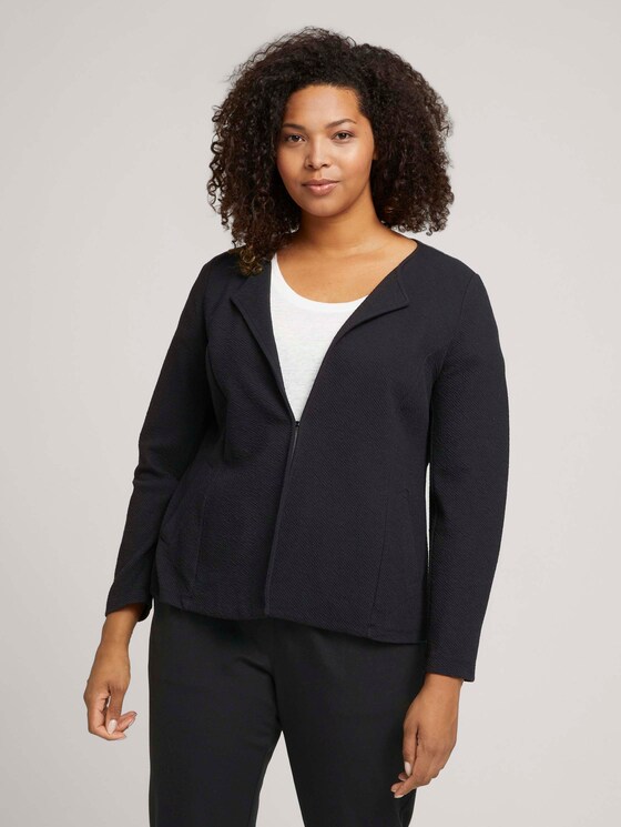 Gestructureerde blazer van biologisch katoen - Vrouwen - deep black Gestructureerde blazer van biologisch katoen - Vrouwen - deep black - 1 - My True Me