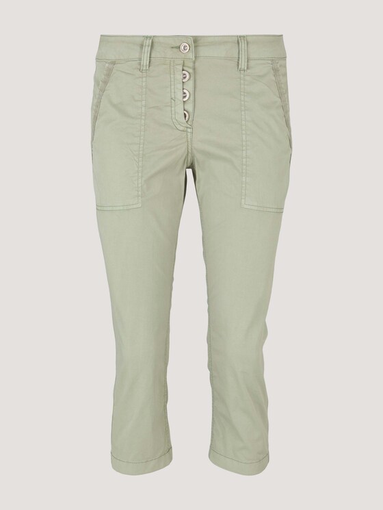 Tapered Relaxed Caprihose mit Knopfleiste - Frauen - Prairie Grass Green Tapered Relaxed Caprihose mit Knopfleiste - Frauen - Prairie Grass Green - 7 - TOM TAILOR