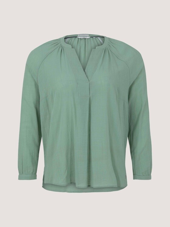 Plus - Strukturiere Bluse mit Bio-Baumwolle - Frauen - light mint green Plus - Strukturiere Bluse mit Bio-Baumwolle - Frauen - light mint green - 7 - My True Me