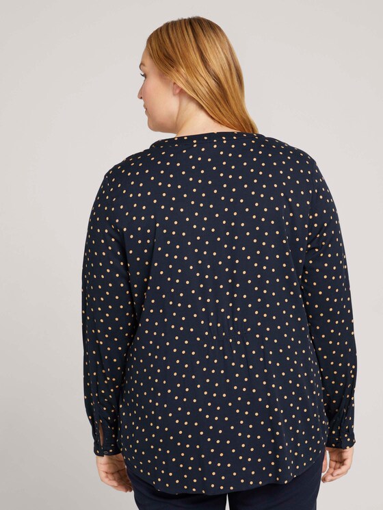 Curvy - Blouse met aangerimpelde taille - Vrouwen - navy brown dot Curvy - Blouse met aangerimpelde taille - Vrouwen - navy brown dot - 2 - My True Me