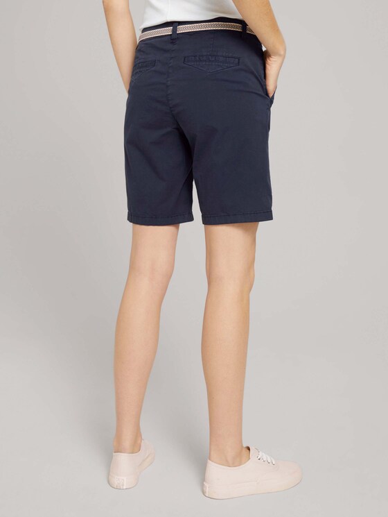 Chino Bermuda Shorts mit Gürtel - Frauen - Sky Captain Blue Chino Bermuda Shorts mit Gürtel - Frauen - Sky Captain Blue - 2 - TOM TAILOR