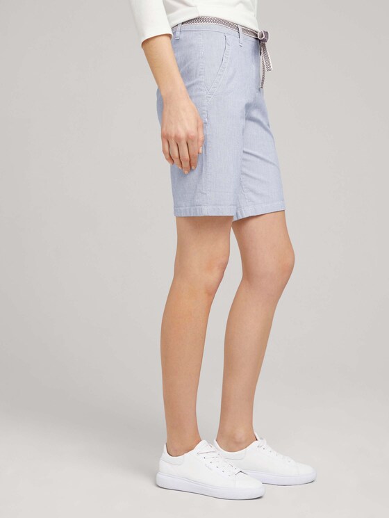 Chino Bermuda Shorts mit Gürtel - Frauen - Thin Stripe Pants Chino Bermuda Shorts mit Gürtel - Frauen - Thin Stripe Pants - 11 - TOM TAILOR