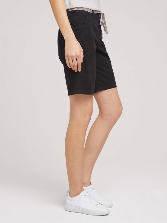 Chino Bermuda Shorts mit Gürtel - Frauen - deep black Chino Bermuda Shorts mit Gürtel - Frauen - deep black - 11 - TOM TAILOR