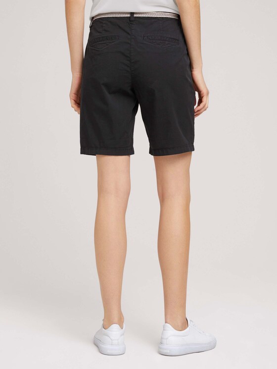 Chino Bermuda Shorts mit Gürtel - Frauen - deep black Chino Bermuda Shorts mit Gürtel - Frauen - deep black - 2 - TOM TAILOR