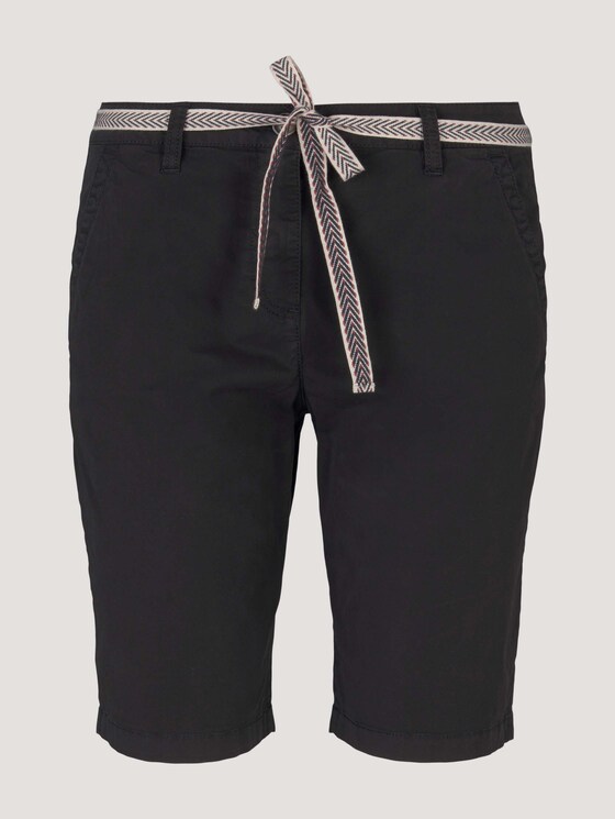 Chino Bermuda Shorts mit Gürtel - Frauen - deep black Chino Bermuda Shorts mit Gürtel - Frauen - deep black - 7 - TOM TAILOR