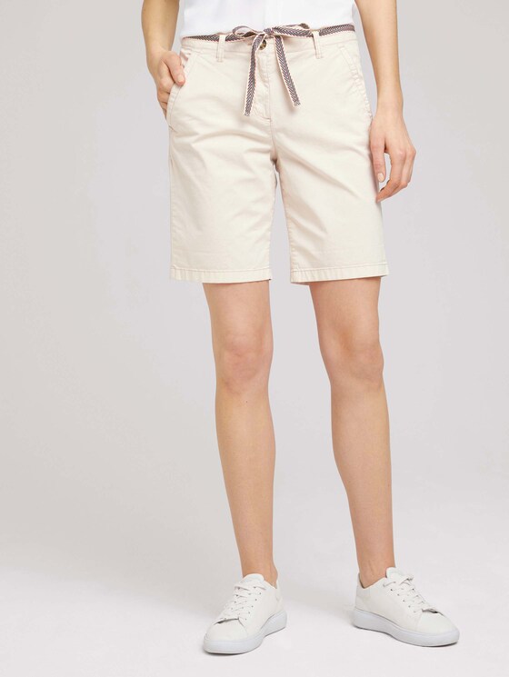 Chino Bermuda Shorts mit Gürtel - Frauen - soft vanilla Chino Bermuda Shorts mit Gürtel - Frauen - soft vanilla - 1 - TOM TAILOR