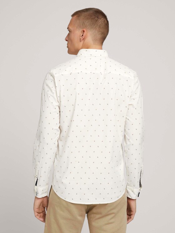 Patterned stretch shirt - Men - off white scattered design Patterned stretch shirt - Men - off white scattered design - 2 - TOM TAILOR