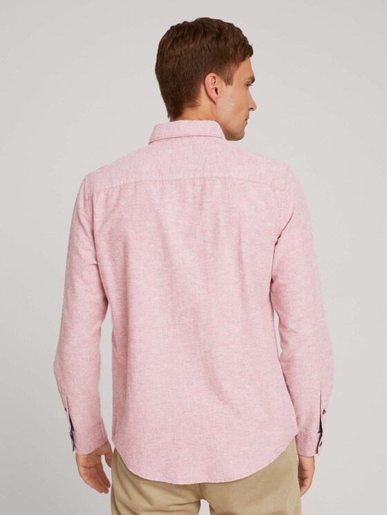 textured shirt - Men - chilli oil red chambray textured shirt - Men - chilli oil red chambray - 2 - TOM TAILOR
