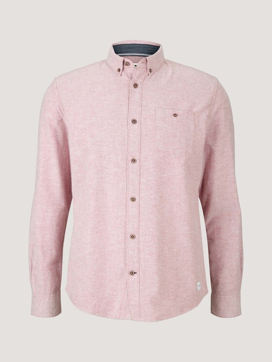 textured shirt - Men - chilli oil red chambray textured shirt - Men - chilli oil red chambray - 7 - TOM TAILOR