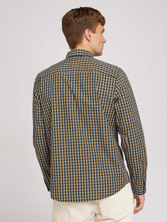 Checked shirt - Men - blue yellow navy small check Checked shirt - Men - blue yellow navy small check - 2 - TOM TAILOR