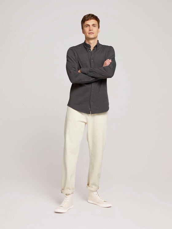 Meliertes Jersey Hemd - Männer - mid grey melange Meliertes Jersey Hemd - Männer - mid grey melange - 3 - TOM TAILOR